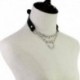 Lila - Női punk choker nyaklánc gallér PU bőr gótikus szív hosszú lánc Egyesült Királyság