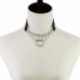 Lila - Női punk choker nyaklánc gallér PU bőr gótikus szív hosszú lánc Egyesült Királyság
