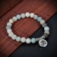 Amazonite Lotus - Unisex matt amazonit kő OM Lotus Buddha csakra Mala gyöngy jóga karkötő