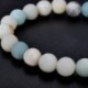 Amazonite Lotus - Unisex matt amazonit kő OM Lotus Buddha csakra Mala gyöngy jóga karkötő