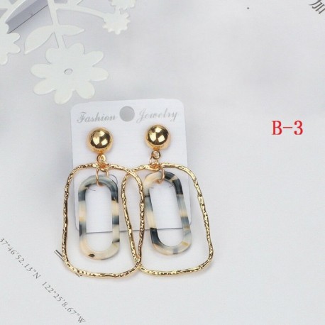 B-3 (8,3x3 cm) - Női Boho geometriai csüngőcsöves akrilgyanta fülbevalók ékszerek