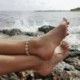 Bézs - Természetes tengeri kagyló gyöngy boka báj karkötő lánc nyári strand láb ékszerek AU