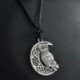 Nincs szín - Istennő Félhold Hold bagoly medál nyaklánc Wicca Pentagram pogány amulett talizmán
