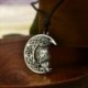 Nincs szín - Istennő Félhold Hold bagoly medál nyaklánc Wicca Pentagram pogány amulett talizmán