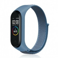 Kék - Az amerikai borító karszalag tok nejlon hurokpánt hevederrel cserélhető a Xiaomi Mi Band 4 3 számára