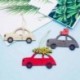 A - 3db Navidad karácsonyfa autó dekoráció fából készült függő medál Elk karácsonyi otthon