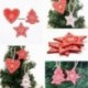 Fehér szív 1 - 10db fából készült karácsonyfa függő dísz DIY Xmas medálok ajándékdíszek