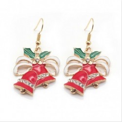 Harang 1 - 8 pár / készlet karácsonyfa hóember szarvas harang fül fülbevalók karácsony party dekoráció