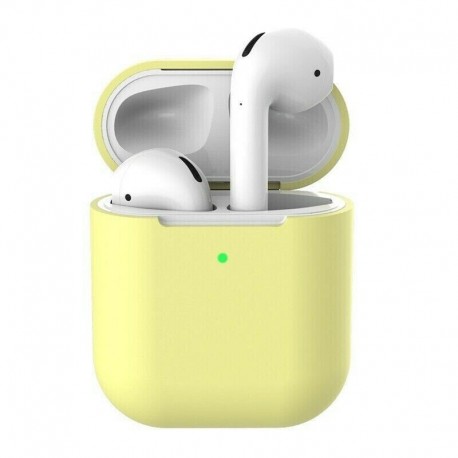 Sárga (kulcstartó nélkül) - AirPods szilikon tok   kulcstartó védőbőr új AirPod 2. és 1. tokhoz