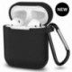 Lila - AirPods szilikon tok borító védőbőr Apple Airpod töltéshez   kulcstartó