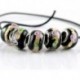 39 * - 5db SILVER MURANO GLASS BEAD Fit European Charm karkötő ékszer készítés