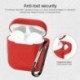 Világos rózsaszín (kulcstartó nélkül) - AirPods szilikon tok védőfedél   kulcstartó az Apple AirPod töltőtokhoz