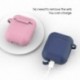 Világos rózsaszín (kulcstartó nélkül) - AirPods szilikon tok védőfedél   kulcstartó az Apple AirPod töltőtokhoz