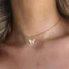 * 24 Arany pillangó nyaklánc - Vintage többrétegű kristály medál nyaklánc női choker nyaklánc ékszerek új