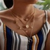 * 66 Arany Hold kagyló nyaklánc - Vintage többrétegű kristály medál nyaklánc női choker nyaklánc ékszerek új