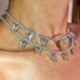 Szürke* - Pillangós medál nyaklánc strasszos ragyogó nyilatkozat Crystal Charms Choker