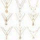 * 7 Ezüst rózsa zár nyaklánc - Boho női többrétegű arany ezüst lánc medál Crystal Choker nyaklánc ékszer