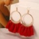 Színes 4 - Női Retro Bohem bojt fülbevalók Vintage Fringe Dangle ékszer lányok ajándékok