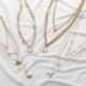 * 13 Ezüst kör nyaklánc - Divat többrétegű choker nyaklánc Star Moon Lock lánc női nyári ékszerek ÚJ