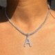 * 60 Ezüst kristály nyaklánc - Divat többrétegű choker nyaklánc Star Moon Lock lánc női nyári ékszerek ÚJ