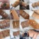 3db / készlet arany kagyló karkötő - Klasszikus többrétegű nyíl csomó kristály drágakő medál lánc karkötő