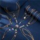 17. típus - Boho egyszerű többrétegű Choker Dainty ezüst arany kristály lánc medál nyaklánc