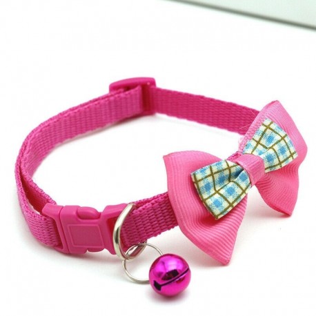 * 2 Rózsa Piros - Csokornyakkendő állítható cica nyakkendő gallér Bowknot Dot Bell Cat kisállat kiskutya