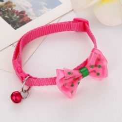 * 1 rózsaszínű - Csokornyakkendő állítható cica nyakkendő gallér Bowknot Dot Bell Cat kisállat kiskutya
