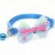 * 3 kék - Csokornyakkendő állítható cica nyakkendő gallér Bowknot Dot Bell Cat kisállat kiskutya
