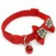 * 2 Piros - Csokornyakkendő állítható cica nyakkendő gallér Bowknot Dot Bell Cat kisállat kiskutya