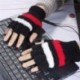 Fekete - Ujjatlan USB-vel működő fűtött kesztyű Irodai őszi téli kézmelegítő kesztyű zöld vízálló