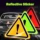 piros - Háromszög figyelmeztető jel Reflektív biztonságos óvatosság Autó matricák Matricák Motorkerékpár