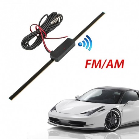 Univerzális műanyag fekete szélvédő autó AM FM rádió antenna jelerősítő erősítő 6,23 láb 12 V univerzális antena