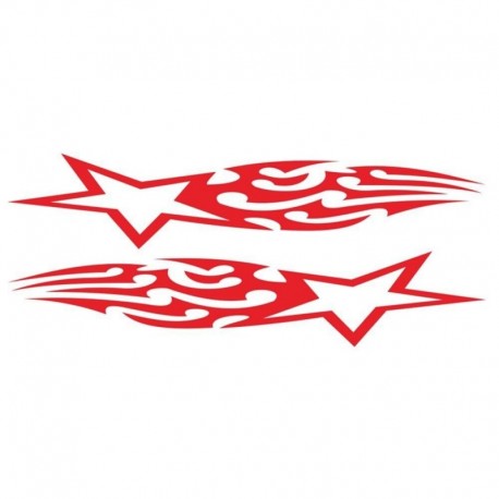 Piros - Autó matrica Csillag Totem PVC láng autó karosszéria matrica Oldalsó ajtó matrica Csipke dekoráció Autós