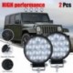 Fekete - Forró eladó 2db kerek 140W-os LED munkalámpa spotlámpa terepjáró traktor csónak SUV UTE 12 / 24V lámpa izzók