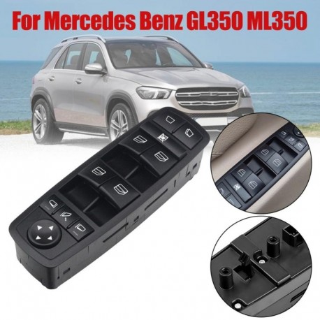 Fekete - Kiváló minőségű vezetőoldali elektromos ablakemelő kapcsoló Mercedes Benz GL350 ML350 2009 - 2011 autóhoz