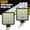 fehér - 48W négyzet alakú fényes LED-es reflektorfény munkalámpa autós terepjáró teherautó vezető ködlámpa
