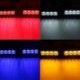 Piros - 12V 12W autó 4 LED villogó lámpa 7 fény üzemmód vízálló hűtőrács fény figyelmeztető lámpák vészlámpa