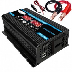 fekete 12v-220v - 4000W 12V - 220V / 110V LED autóátalakító átalakító töltőadapter kettős USB feszültségű