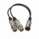 XLR 1 férfi - 2 nő audio hosszabbító kábel 3 tűs mikrofon Y audio elosztó kábel nagy teljesítményű keverőhöz
