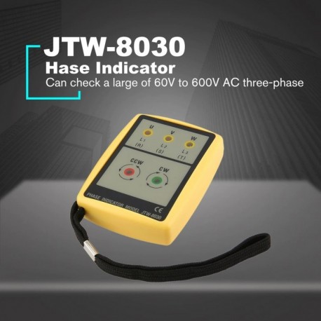 JTW JTW-8030 hordozható háromfázisú szekvenciamérő multiméter jelenlét forgásvizsgáló fázisjelző detektor mérő