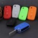 Piros - Új stílus szilikon autó kulcstartó Passat Polo Golf Touran Bora SEAT Ibiza Leon SKODA Octavia Fabia 3 gombokhoz