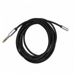 6,35 mm-es férfi - 3,5 mm-es női dupla árnyékolású audio adapter kábel a mikrofon keverő gitár házimozi erősítőhöz