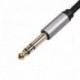 6,35 mm-es férfi - 3,5 mm-es női dupla árnyékolású audio adapter kábel a mikrofon keverő gitár házimozi erősítőhöz