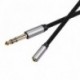 6,35 mm-es férfi - 3,5 mm-es női dupla árnyékolású audio adapter kábel a mikrofon keverő gitár házimozi erősítőhöz
