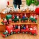 piros - Karácsonyi dekoráció otthoni autóhoz 4 csomó karácsonyi vonat, festett fa a Santa Kids játékok díszének