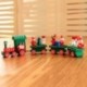 piros - Karácsonyi dekoráció otthoni autóhoz 4 csomó karácsonyi vonat, festett fa a Santa Kids játékok díszének
