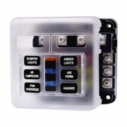 Csavaranya anya W / negatív busz 5A 10A 15A 20A biztosítékok Biztosítékok LED jelző 6 utas biztosítékdoboz penge