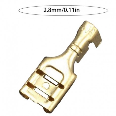 arany 4,8mm 100db - Spade krimpelő terminálok 22-16 Awg 0,5mm2-1,5mm2 elektromos szigetelő hüvely huzal tekercselő