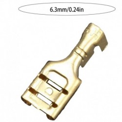 arany 6.3mm 100db - Spade krimpelő terminálok 22-16 Awg 0,5mm2-1,5mm2 elektromos szigetelő hüvely huzal tekercselő
